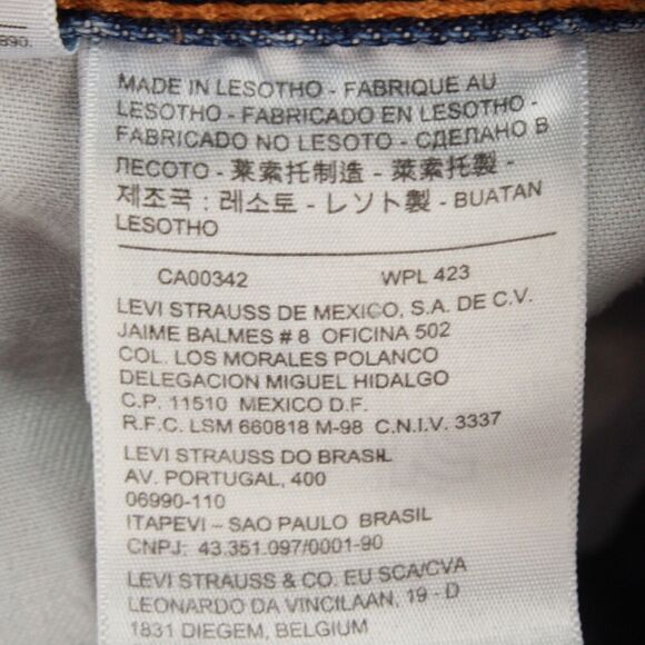 Levis 505 Regular Fit Jeans Mens 34x30 Light Wash Straight Leg - Picture 8 of 12